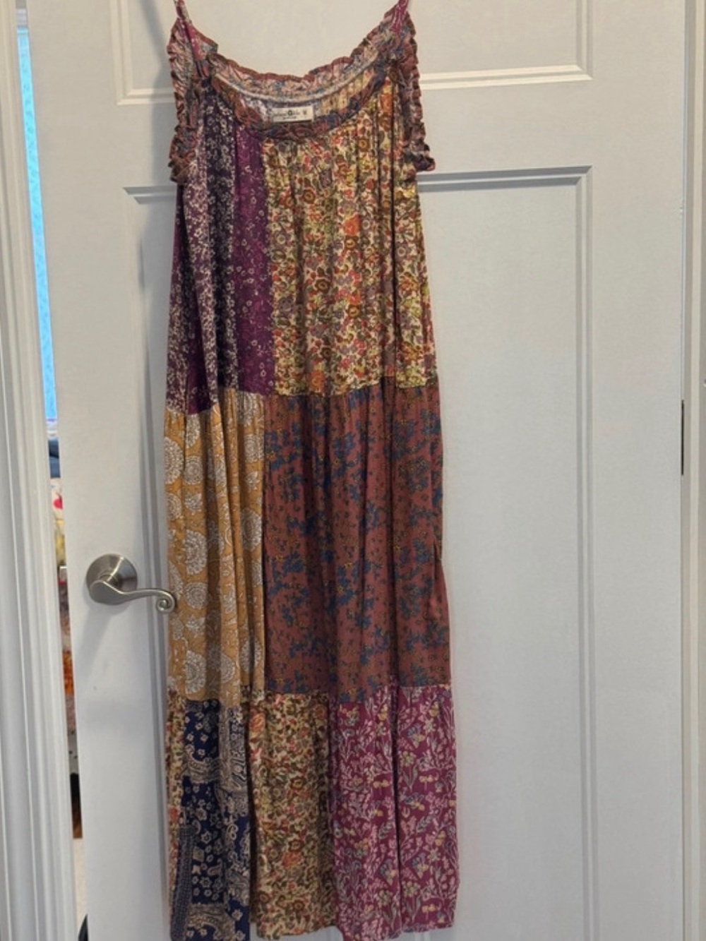 NATURAL LIFE Patchwork Maxi Dress -Purple, Mustard, Navy, Rust